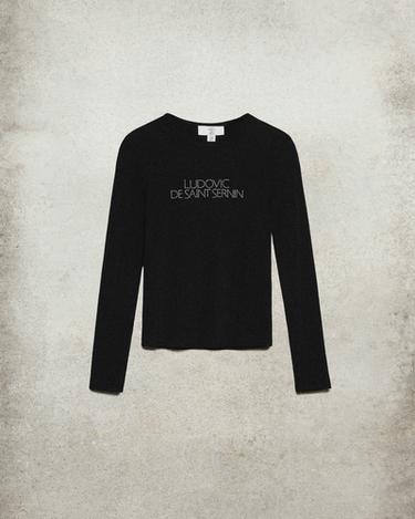 RHINESTONE LOGO T-SHIRT LUDOVIC DE SAINT SERNIN x ZARA - Black by Zara