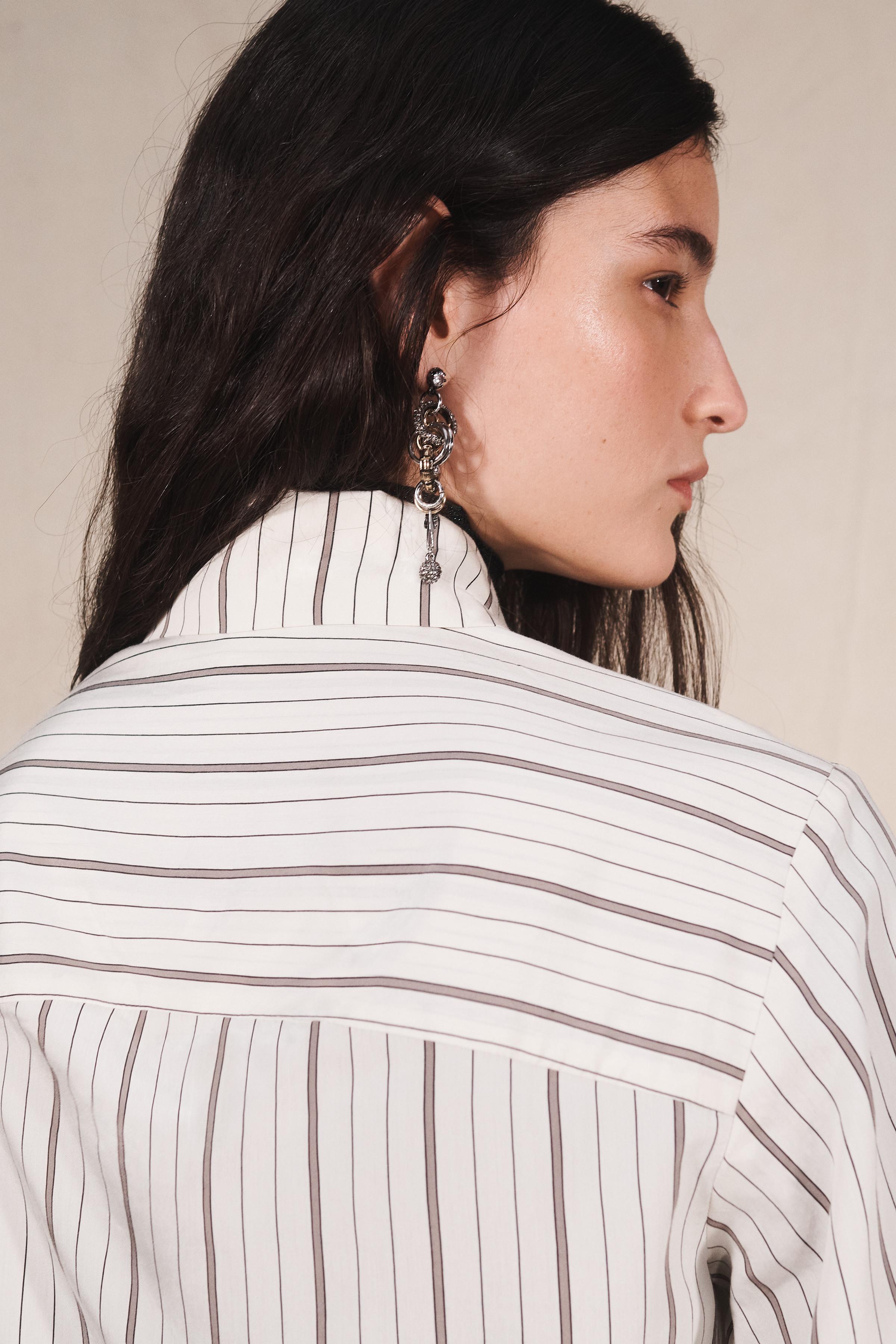 LIMITED EDITION STRIPED MOCK NECK SHIRT