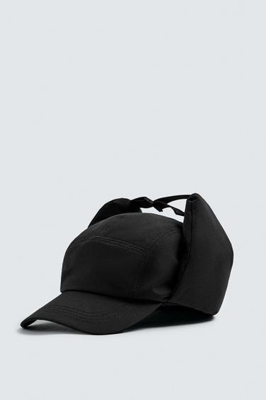 QUILTED TECHNICAL CAP WITH EAR MUFFS - Black by Zara