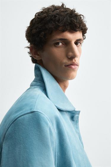 VESTE EN CUIR DAIM HARRY LAMBERT FOR ZARA X DISNEY - Bleu de Zara - Image 4