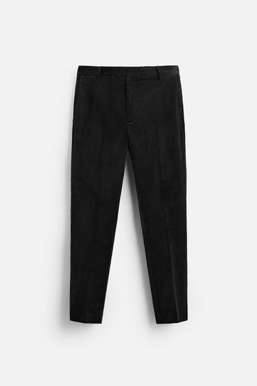PANTALÓN SLIM FIT PANA - Gris antracita de Zara