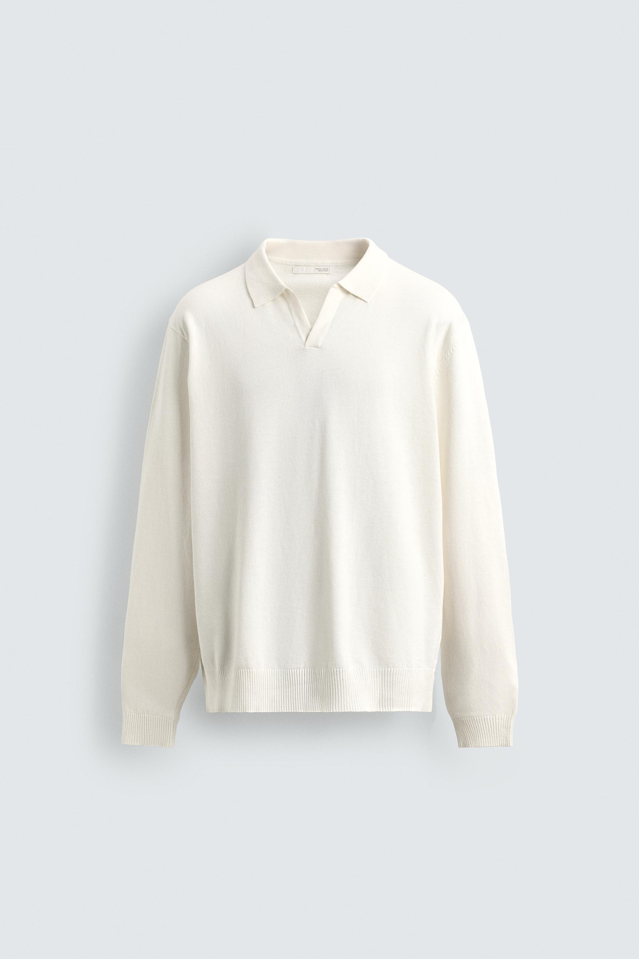 COTTON LINEN BLEND KNIT POLO SHIRT - Ecru | ZARA United States