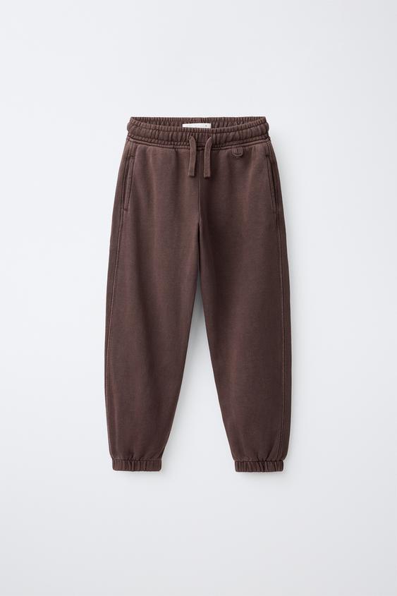 JOGGINGBUKSER MED VASKET EFFEKT - hvid-granatrød fra Zara - Billede 0