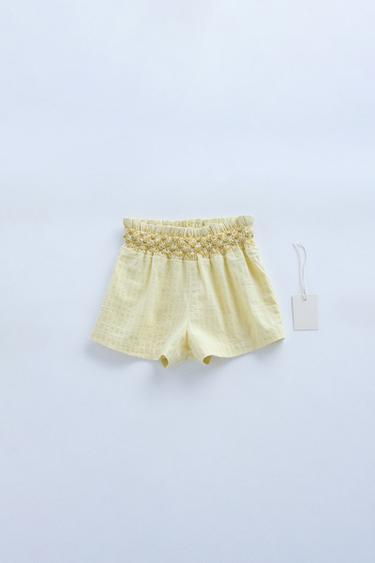 ZARA TIMELESS - EMBROIDERED BERMUDA SHORTS - Lime by Zara - Image 0