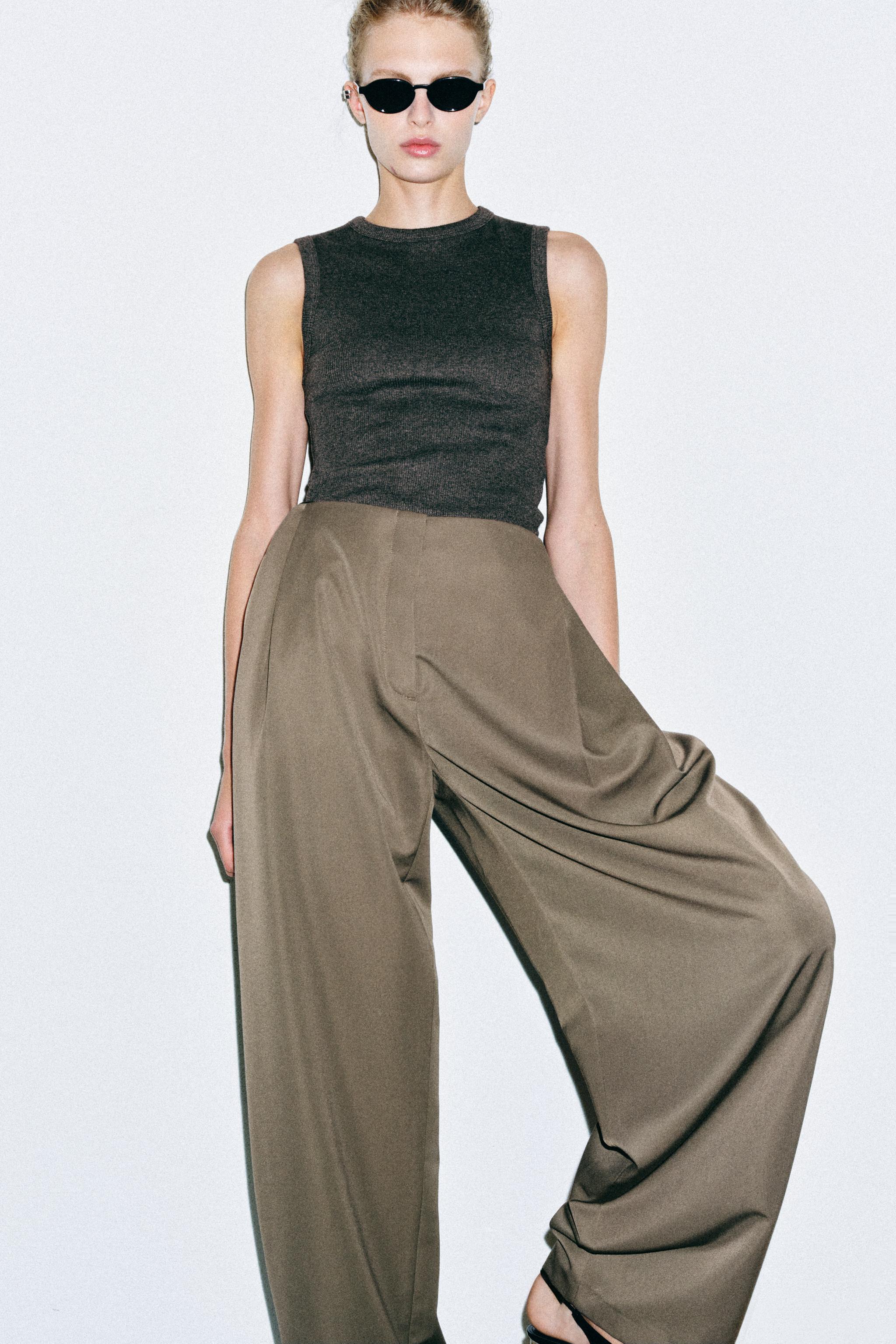 ZW COLLECTION DARTED WIDE-LEG PANTS - thumbnail 3