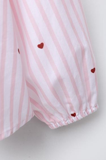 STRIPED AND HEART SHIRT - Pink by Zara - Image 3