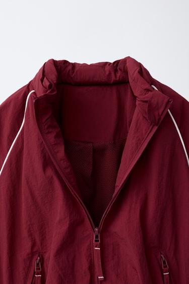 BLOUSON SPORT À LISERÉS CONTRASTE - Bordeaux de Zara - Image 5