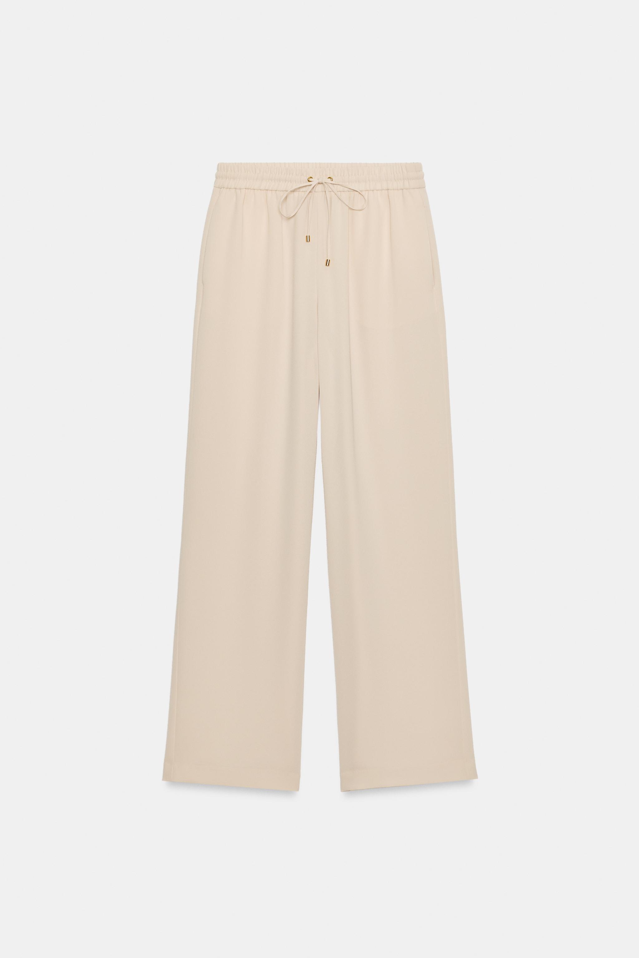 Zara Lastikli Bele Sahip Dökümlü Pantolon görsel 6