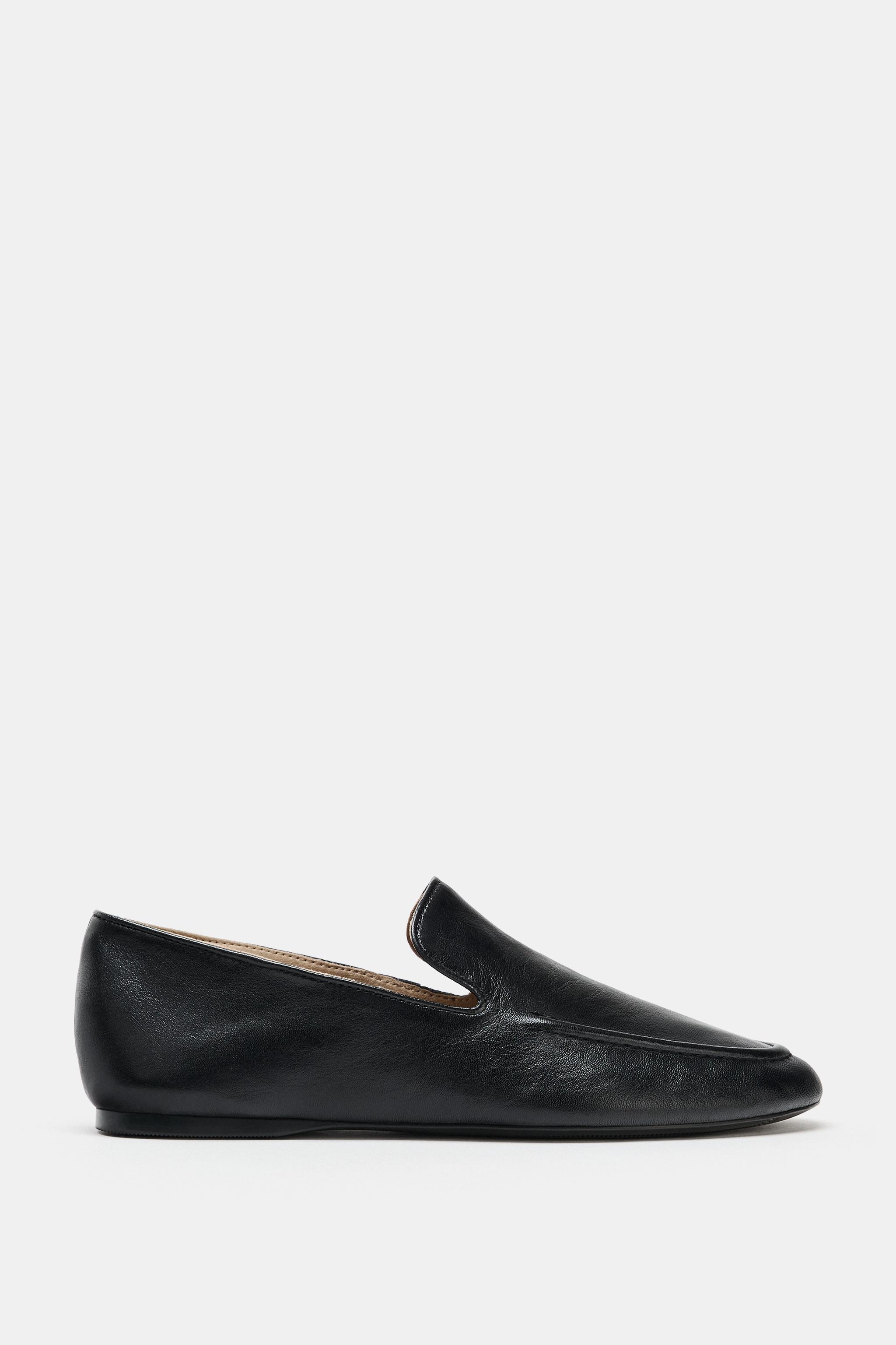 Обувь Zara LEATHER FLAT SHOES