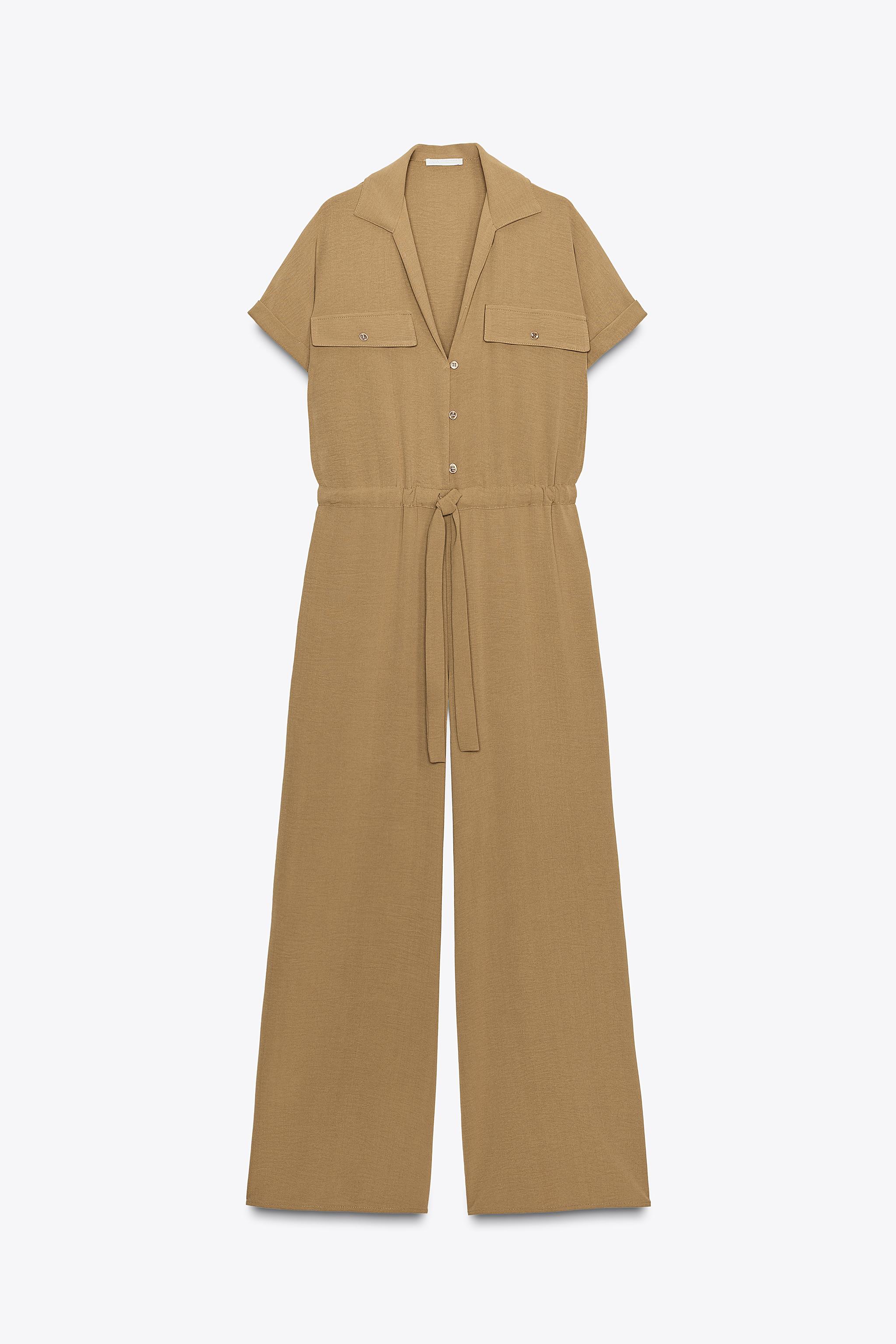 ZARA ポケット付きフルイドジャンプスーツ 6929/284 ポケット付きフルイドジャンプスーツ - ブラック | ZARA Japan