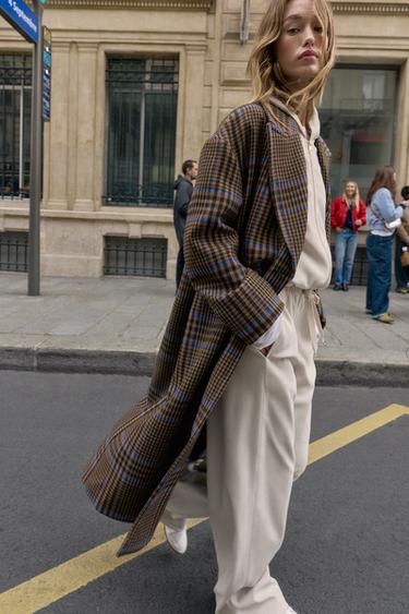 Zara ELASTIC WAIST WIDE LEG PANTS SET - Ecru