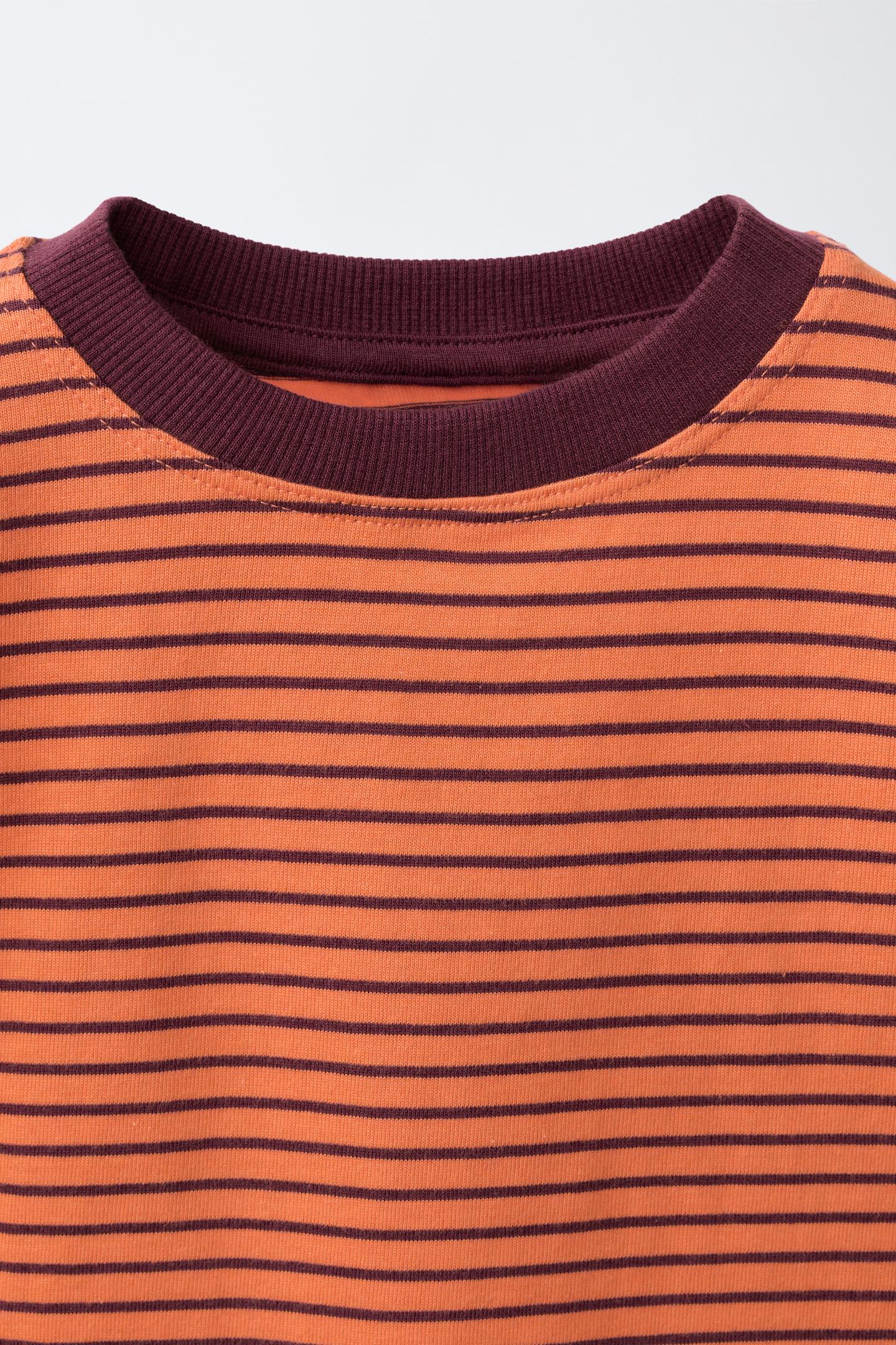 Детская футболка Zara Striped, цвет: Оранжевый — фото 3