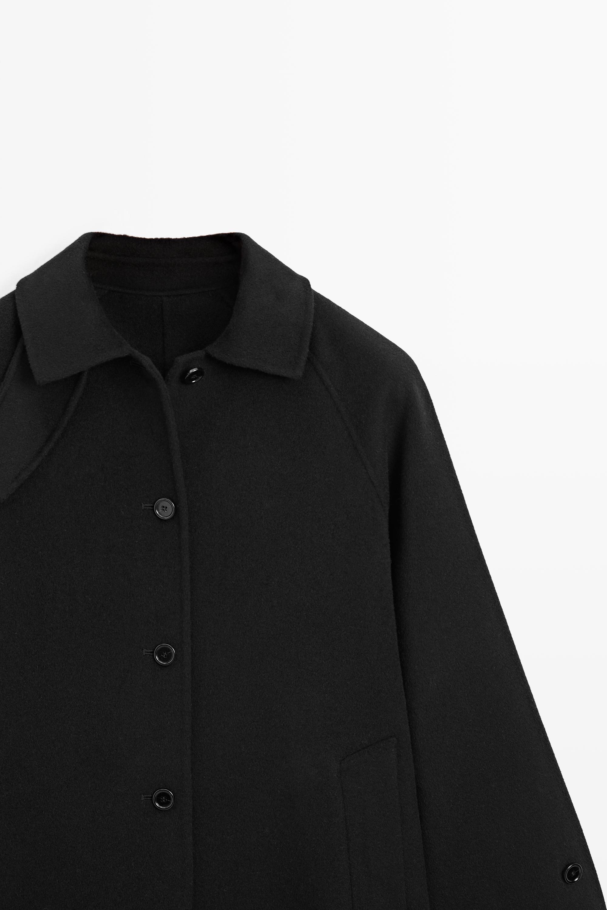 Long oversized wool and cashmere blend coat