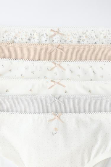 1 1/2-6 YEARS/ PACK OF SIX FLORAL BRIEFS - Grey / Tan by Zara