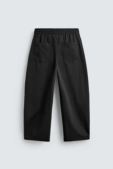 PANTALON BALLON FIT À PLIS - rayures de Zara - Image 7