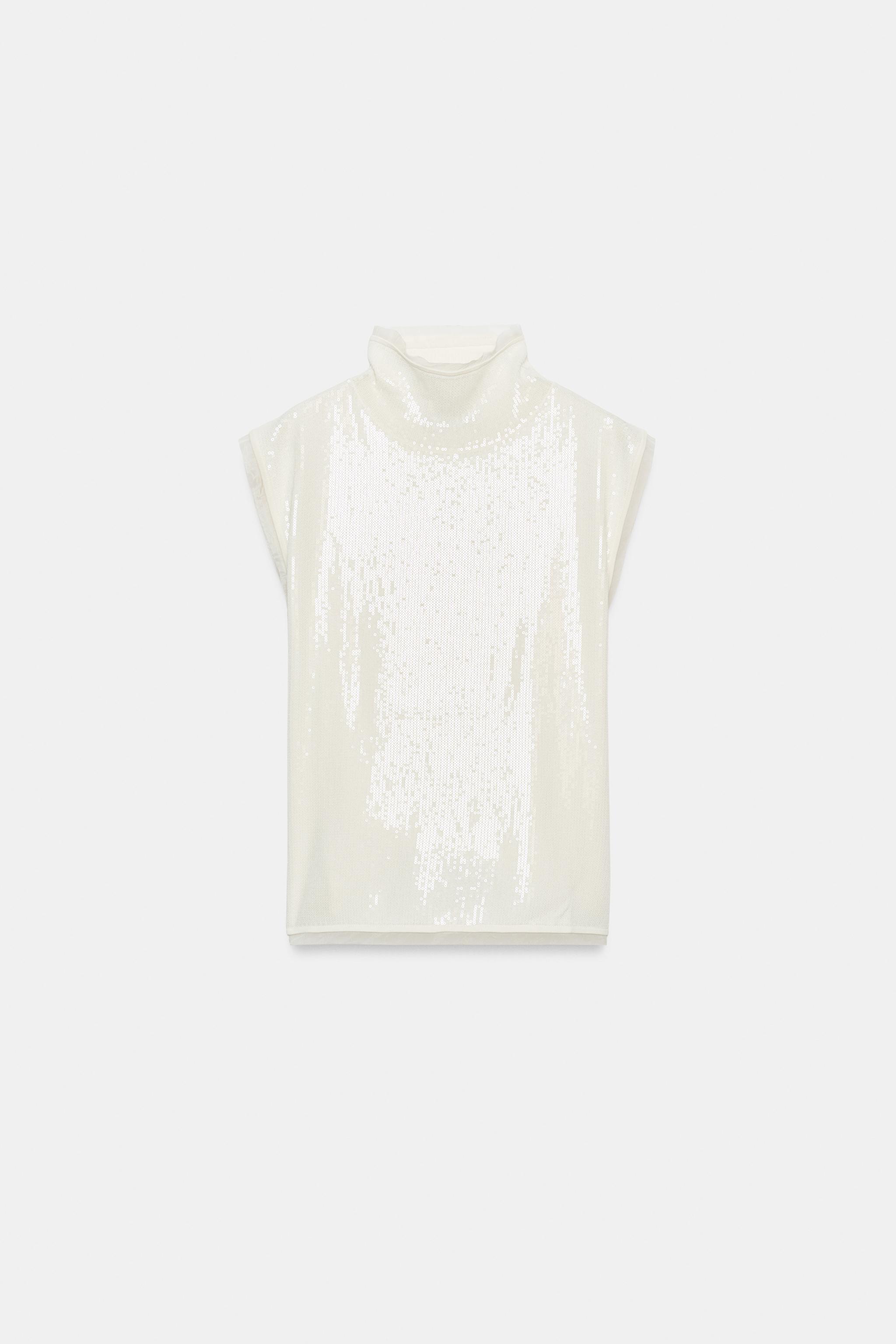 TOP EN MAILLE À PAILLETTES