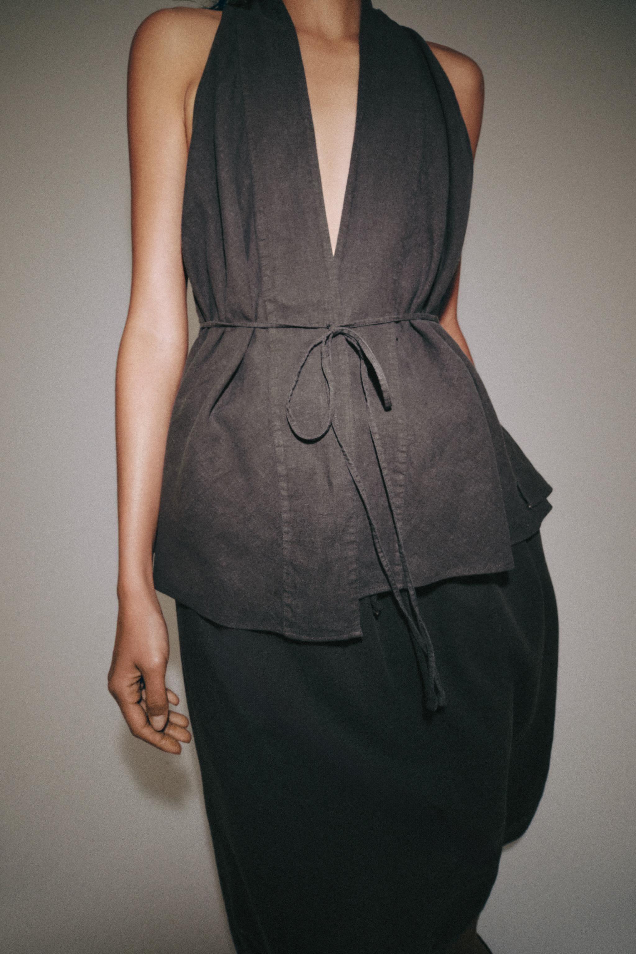Zara ZW COLLECTION KETEN KRUVAZE TOP görsel 4