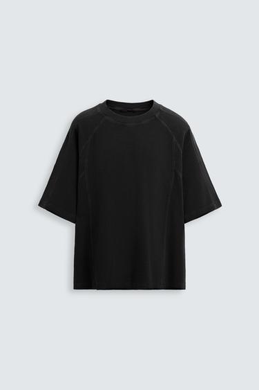 CAMISETA LAVADA ESTRUCTURA - Gris antracita de Zara