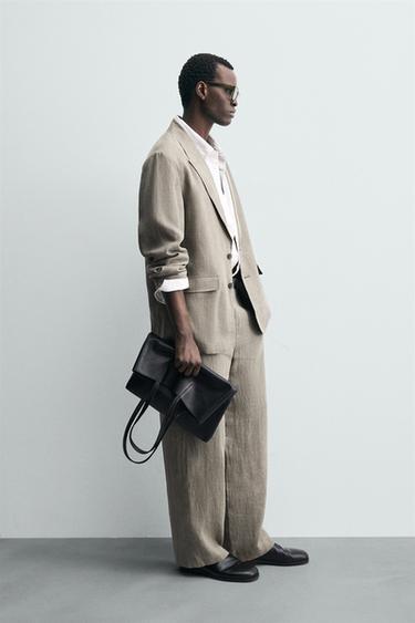 TRAJE 100% LINO LAVADO - VERDOSO de Zara