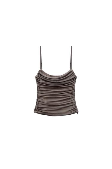 DRAPED TULLE TOP