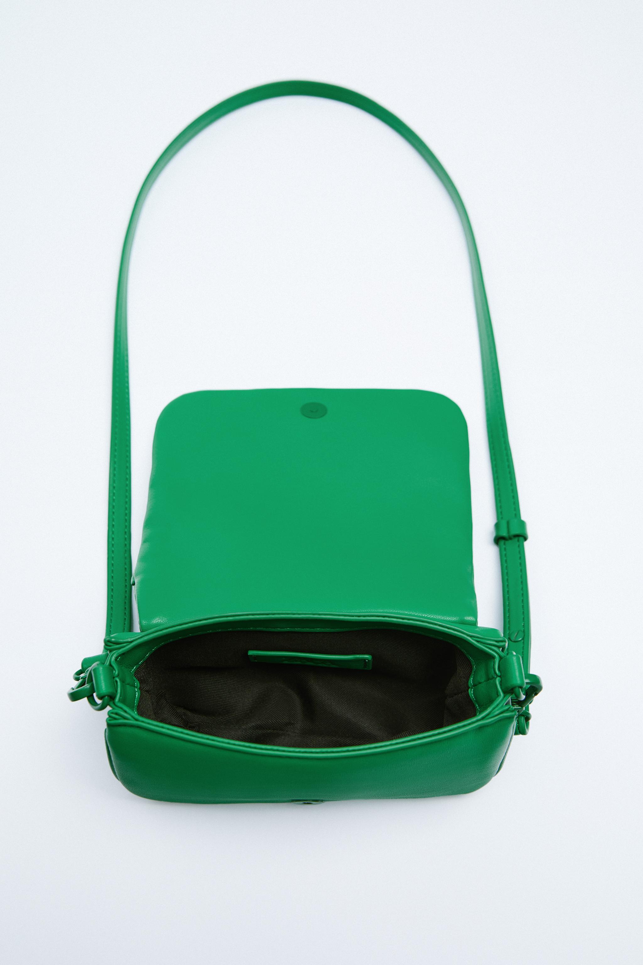 Cheapest NWT Zara Mini Bag Color Green with chain (chain is not removable)