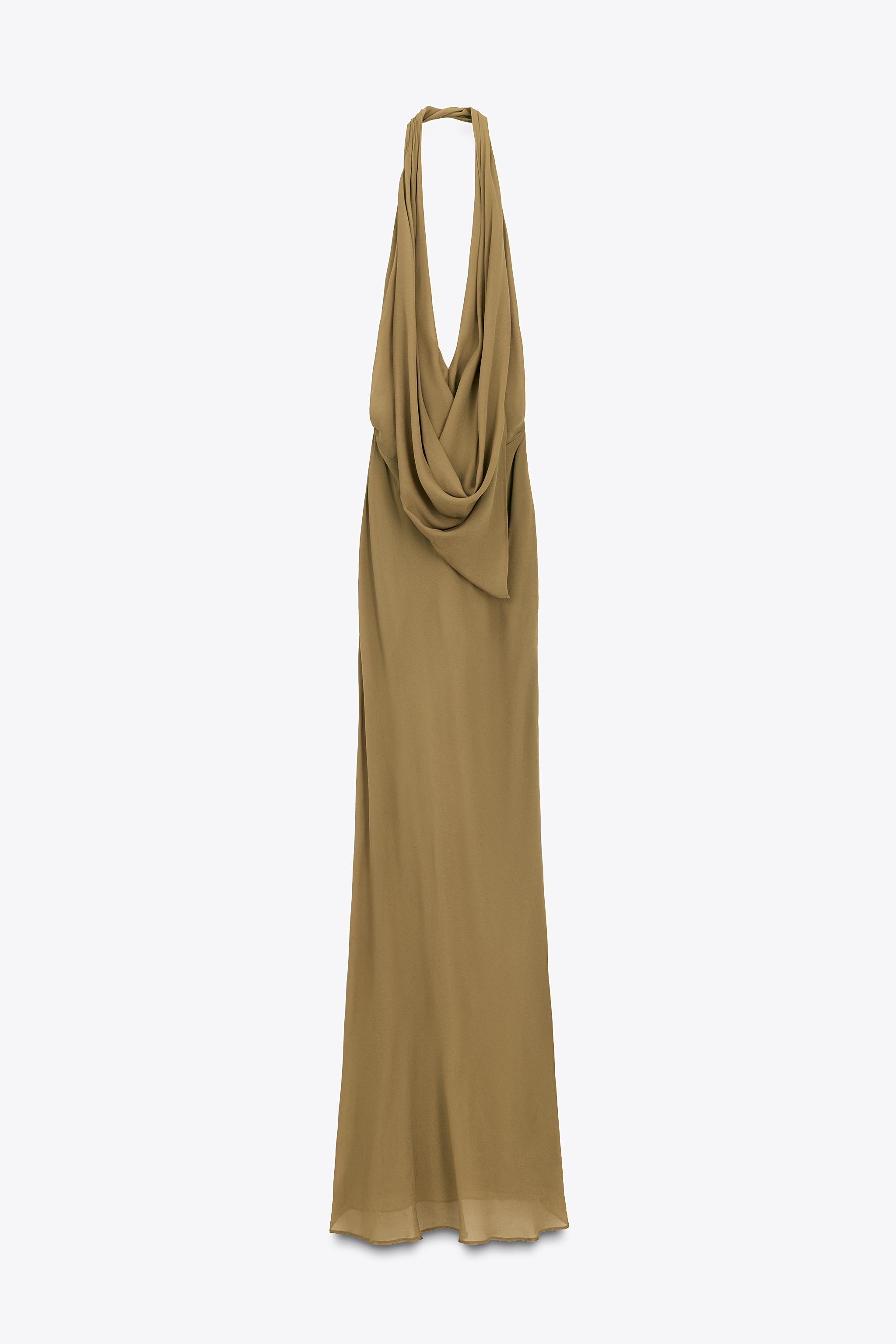zara limited edition halter dress ZARA NEW WOMAN LONG LIMITED EDITION HALTER DRESS YELLOW XS-L REF: 2538/770