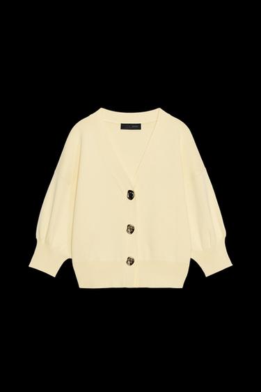 CHAQUETA PUNTO MANGA FRANCESA - Amarillo de Zara - Imagen 0
