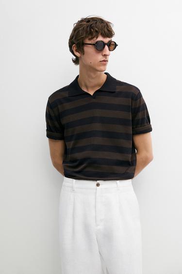 Pantalon détails pinces 100 % lin - Blanc de Zara