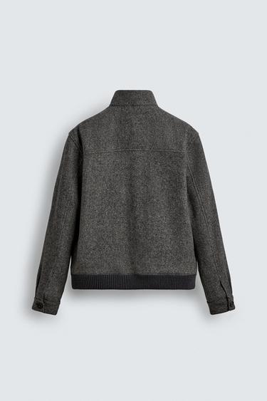 BLOUSON STRUCTURÉ CONTRASTANT - Gris foncé de Zara - Image 6