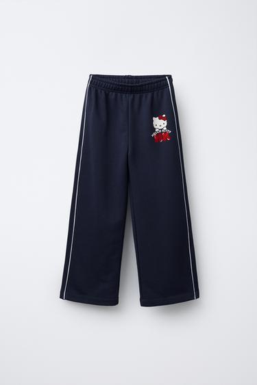 HELLO KITTY © SANRIO WIDE-LEG JOGGING TROUSERS - Navy blue by Zara