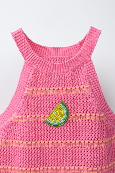 TOP EN CROCHET CITRON - Rose de Zara - Image 2