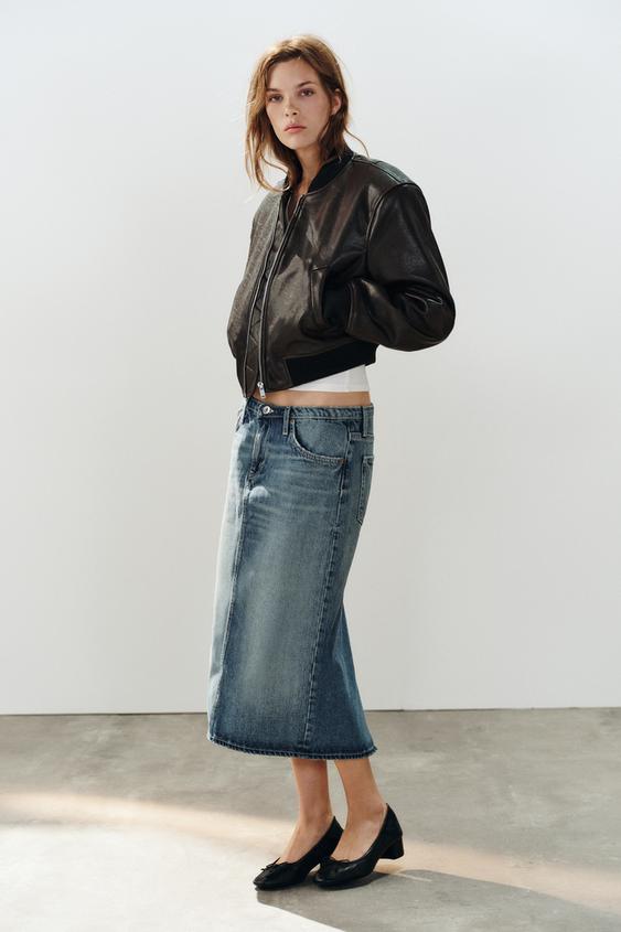 TRF DENIM MIDI SKIRT - Blue by Zara - Image 0