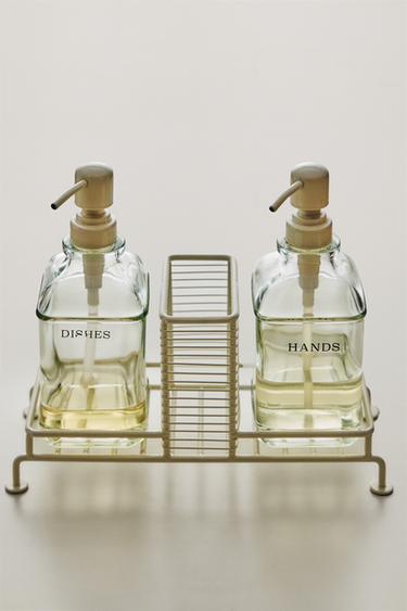 DOUBLE KITCHEN DISPENSER WITH STAND - Cream by Zara