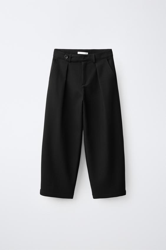 BUKSER MED SLÅ-OM-TALJE - Sort fra Zara - Billede 0
