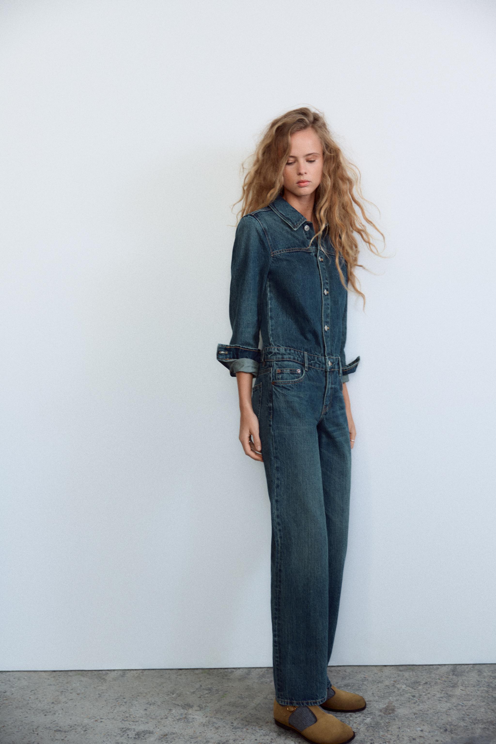 スペイン発送 ZARA TRF ロングデニムジャンプスーツ カジュアル スペイン発送 ZARA TRF ロングデニムジャンプスーツ カジュアル