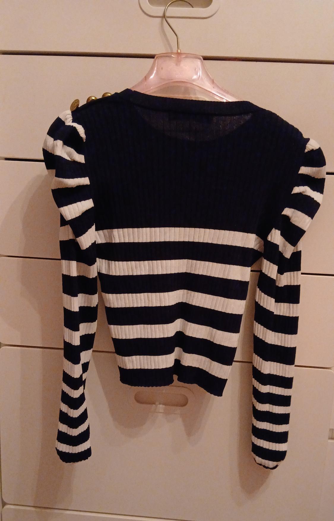 STRIPED PUFF SLEEVE SWEATER - Image 2