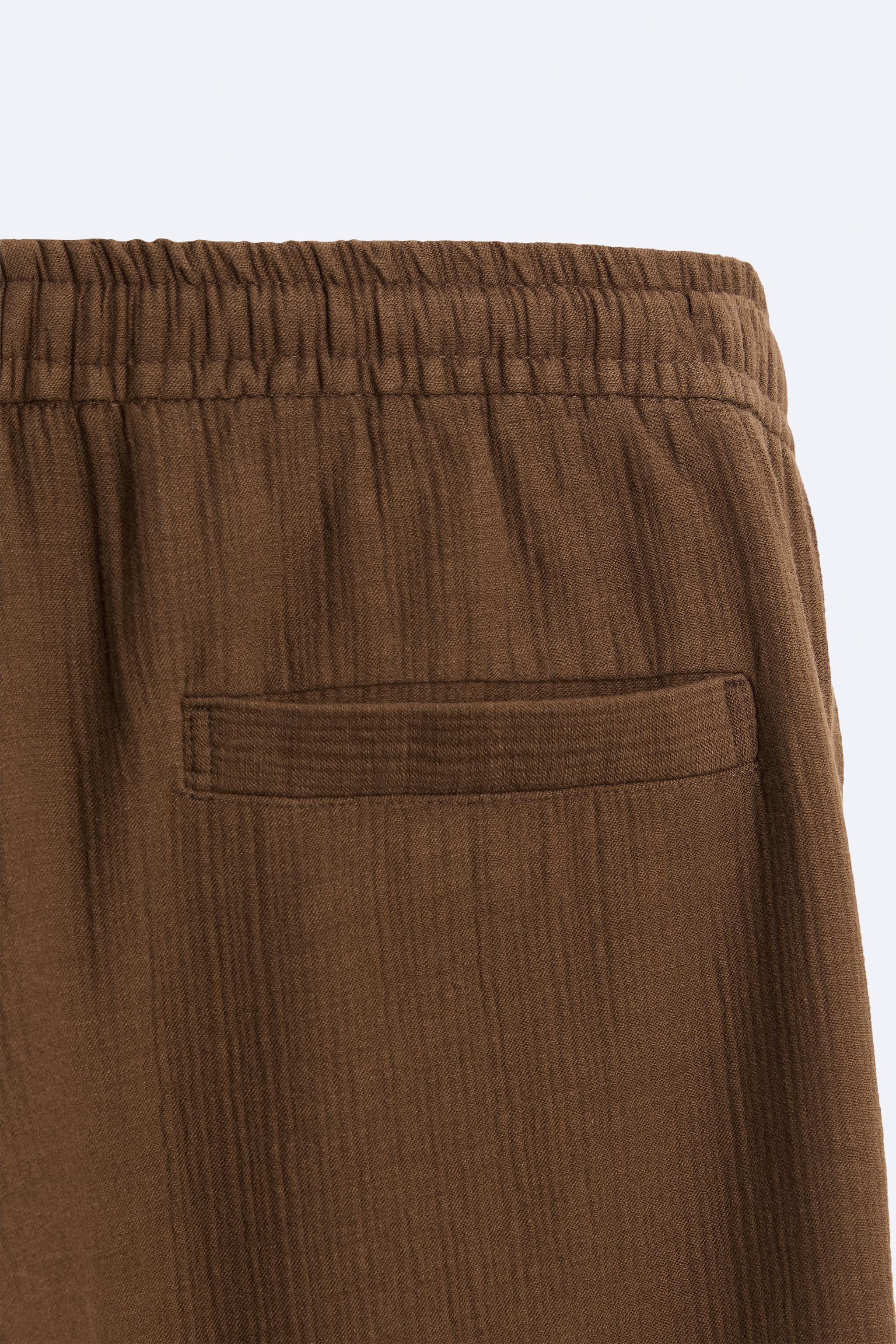 CREASED-EFFECT TROUSERS - Brown | ZARA United Kingdom