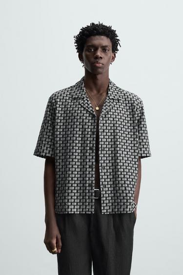 Zara TEXTURED SHIRT - Black