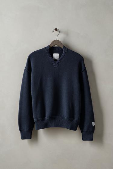 JERSEY CUELLO PICO  X SR_A - Marino de Zara - Imagen 0