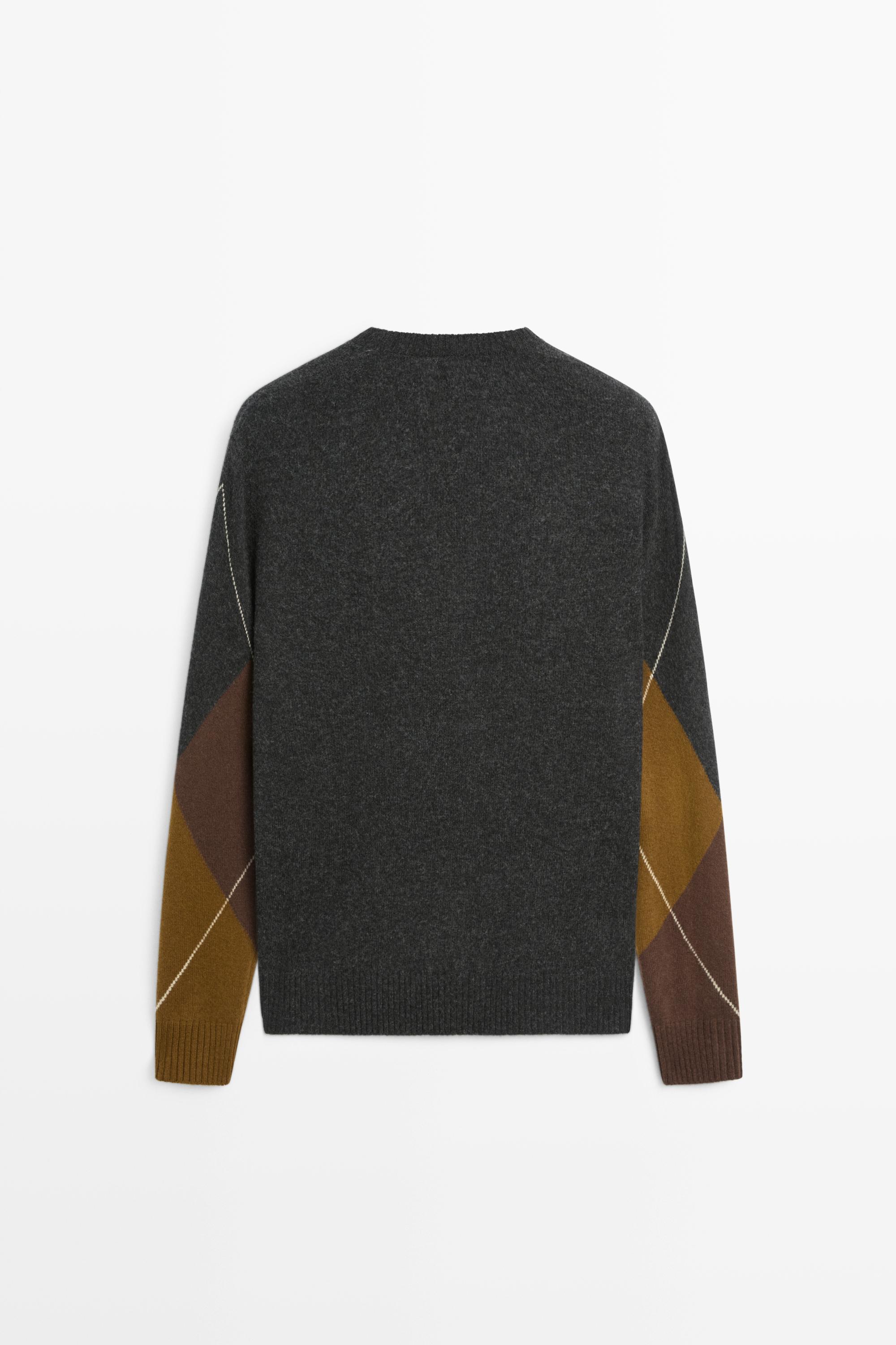 Pull à losanges en maille 100 % laine