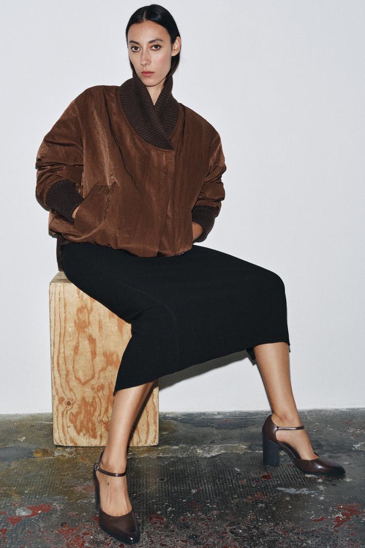 BLOCK HEEL MARY JANES Brown ZARA United States