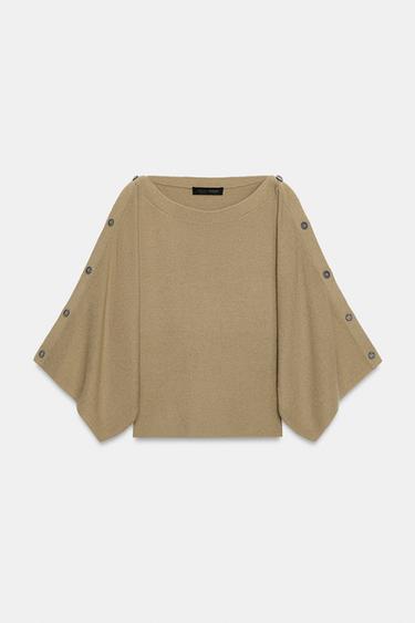 JERSEY PUNTO MANGA CAPA BOTONES - Beige claro de Zara