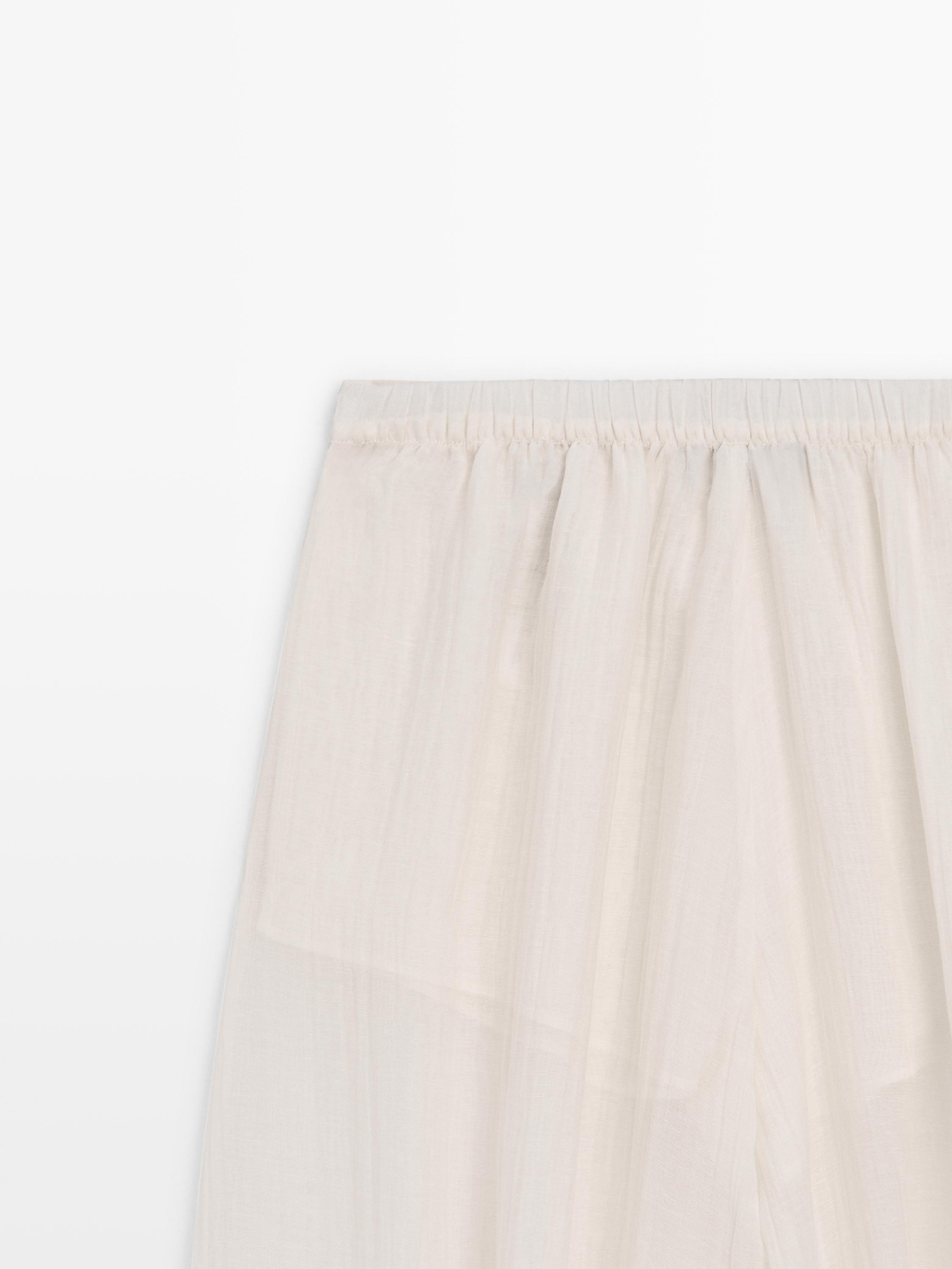 Flowing sarouel trousers with pleated detail