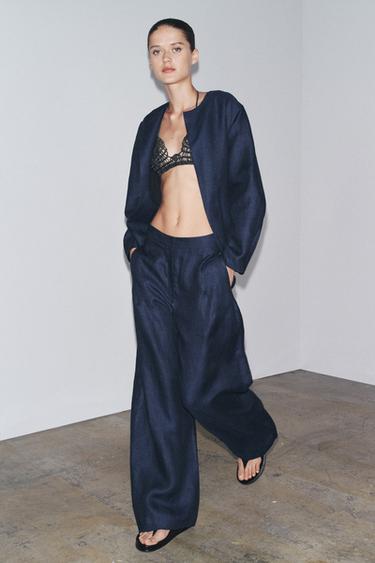 LINNEN BROEK 100% ZW COLLECTIE LIMITED EDITION - Vaalblauw van Zara