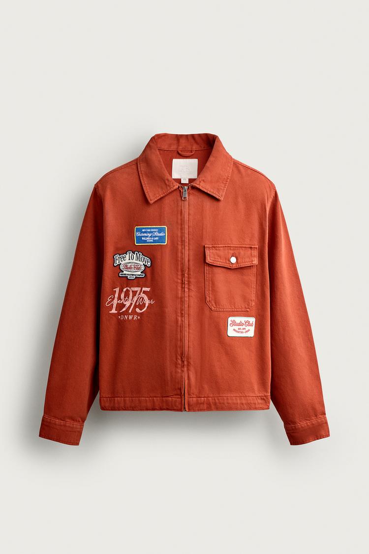 CROPPED FIT PATCH AND EMBROIDERY JACKET