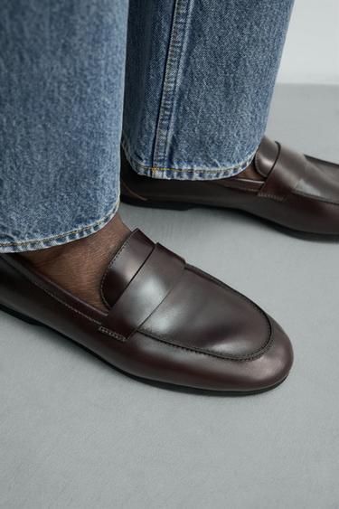 MOCASSINS EN CUIR À MASQUE SEMELLE VIBRAM® AARON LEVINE X ZARA - Marron de Zara - Image 2