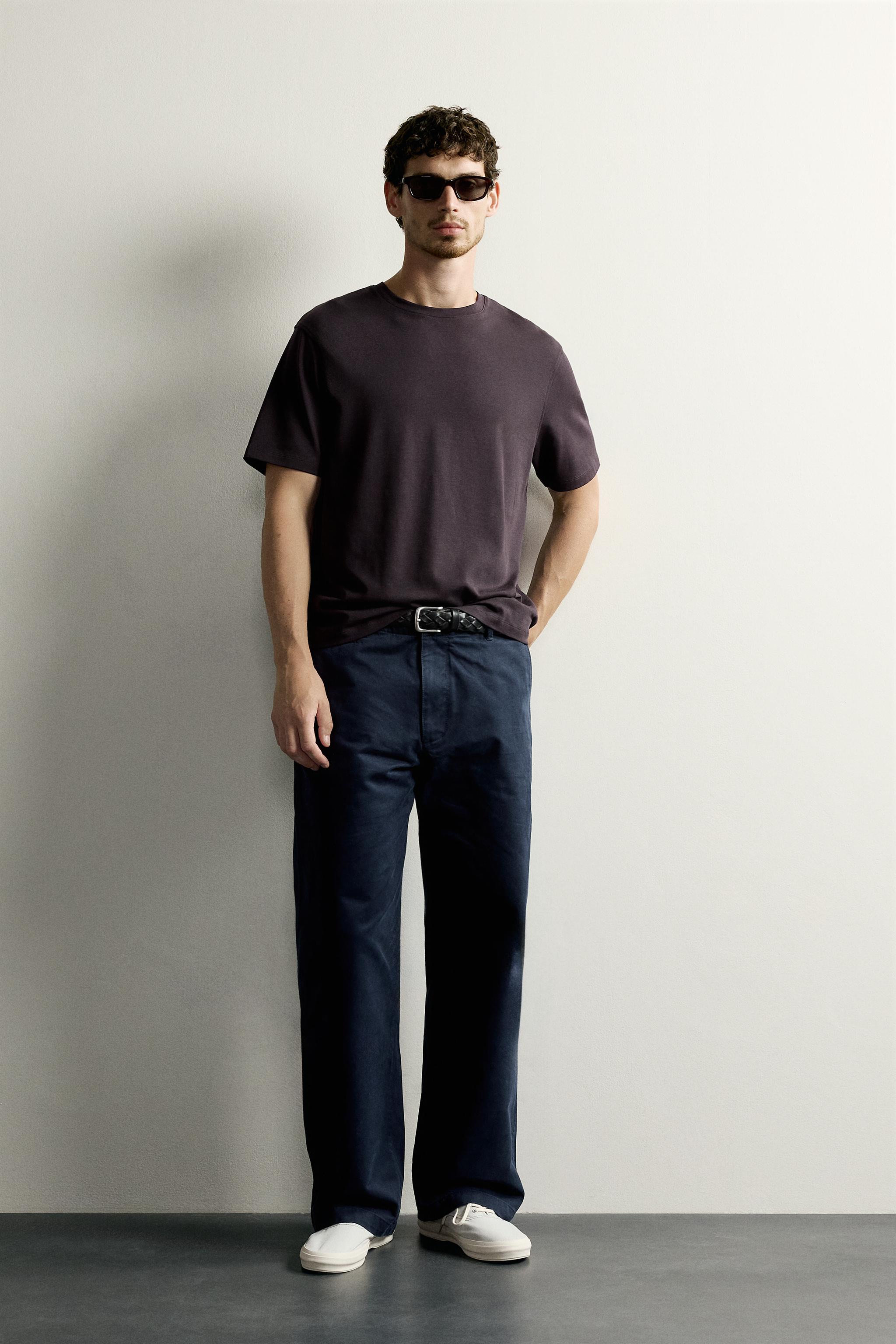 Zara MEDIUM WEIGHT KISA KOLLU T-SHIRT