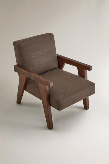 FAUTEUIL NOGAL TAPISSÉ ZARA HOME BY BLASCO - Chocolat de Zara - Image 1