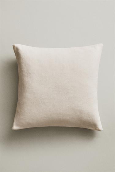 LINEN CUSHION COVER - Oyster-white by Zara