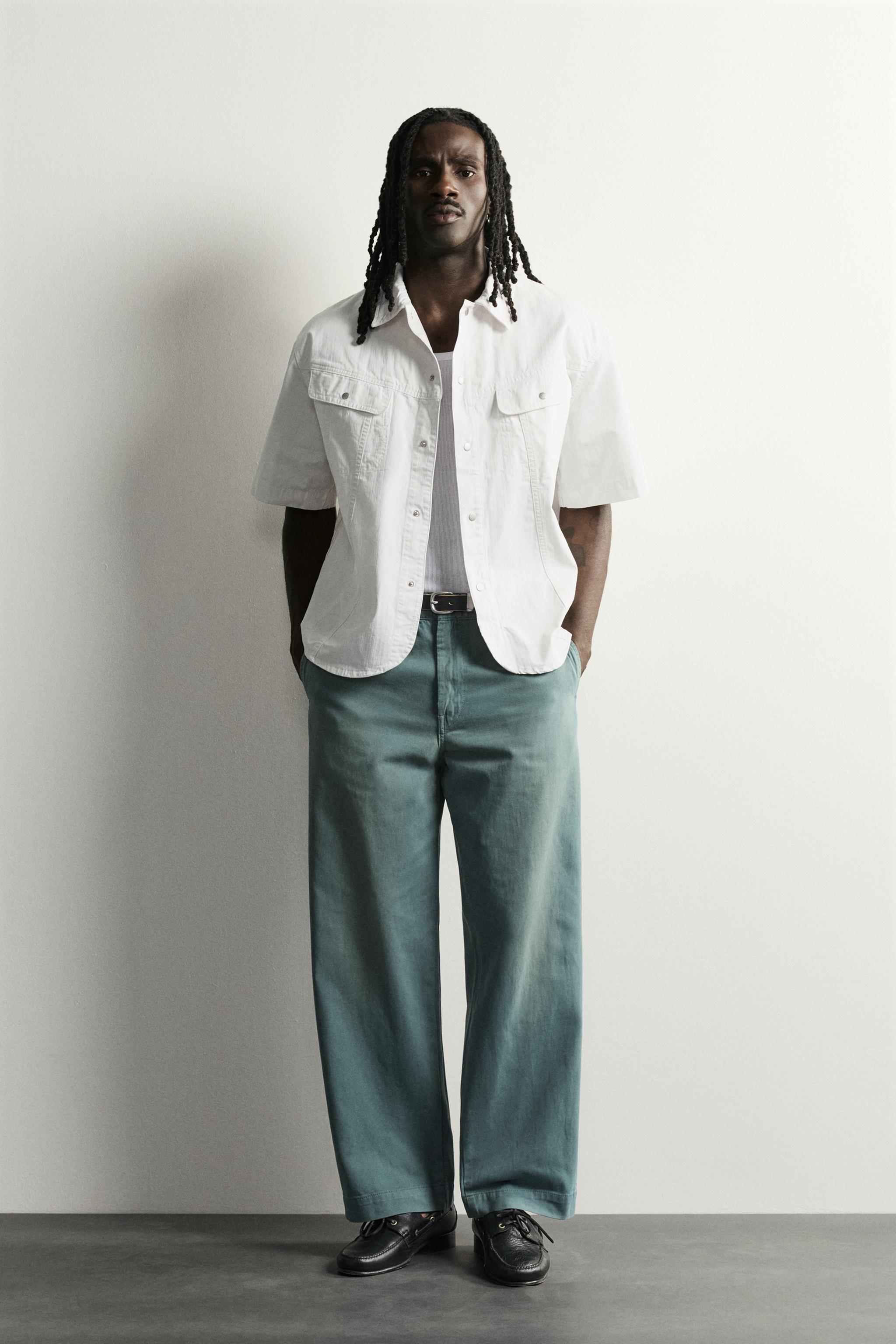DENIM CHINO PANTS - Green | ZARA United States